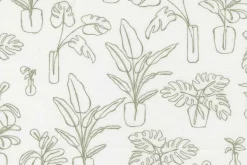 Potted Canvas Monstera Geo Ash Gray