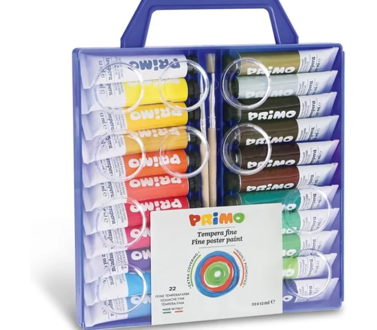 Primo Tempera Paint bottle Set – 8 Color Metallic and Fluorescent