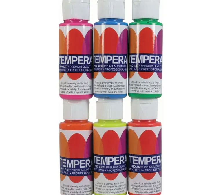 Pro Art – Liquid Tempera Paint Set Fluorescent 6 Piece