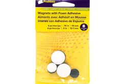ProMag Round Magnets W/Foam Adhesive, 8pc. Asst.