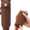 PuniLabo Stand Up Pencil Case – Brown Bear