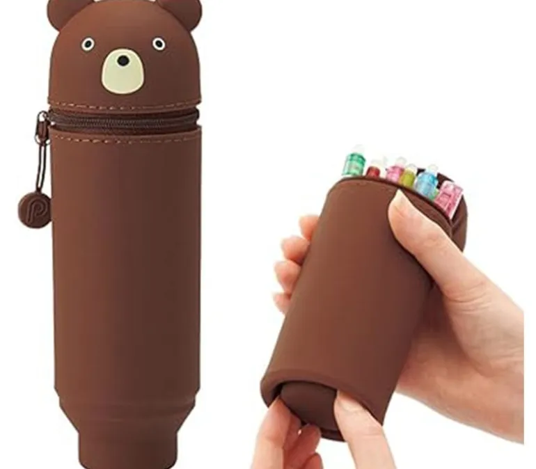 PuniLabo Stand Up Pencil Case – Brown Bear
