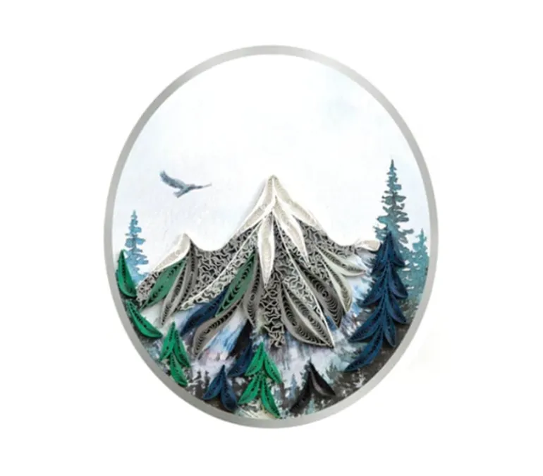 QuillingCard Quilled Greeting Card – Mountain Landscape