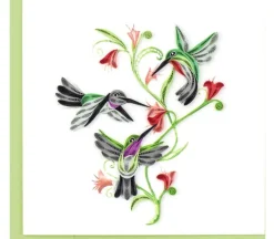 QuillingCard Quilled Greeting Card – Hummingbird Trio