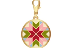Quilter Script Enamel Zipper Pull Charm