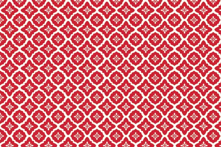 Radiante Ruby Red Dots on Cloud White