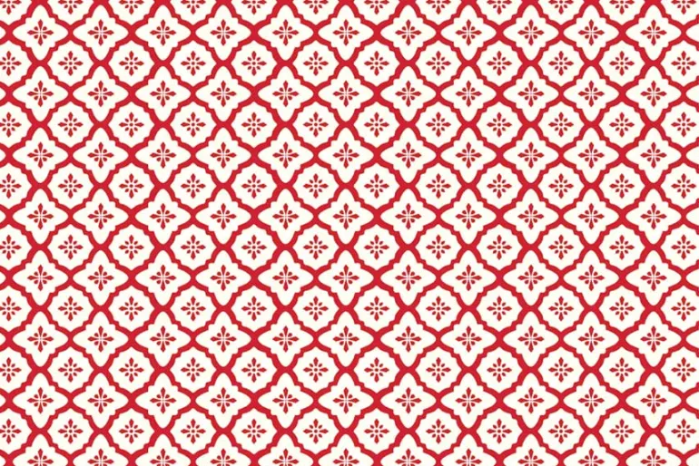 Radiante Ruby Red Dots on Cloud White