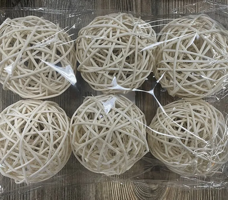 Rattan Ball Fillers – Small Decorative Spheres, 12-Piece Set