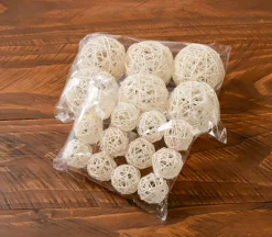 Rattan Ball Fillers – Small Decorative Spheres, 12-Piece Set