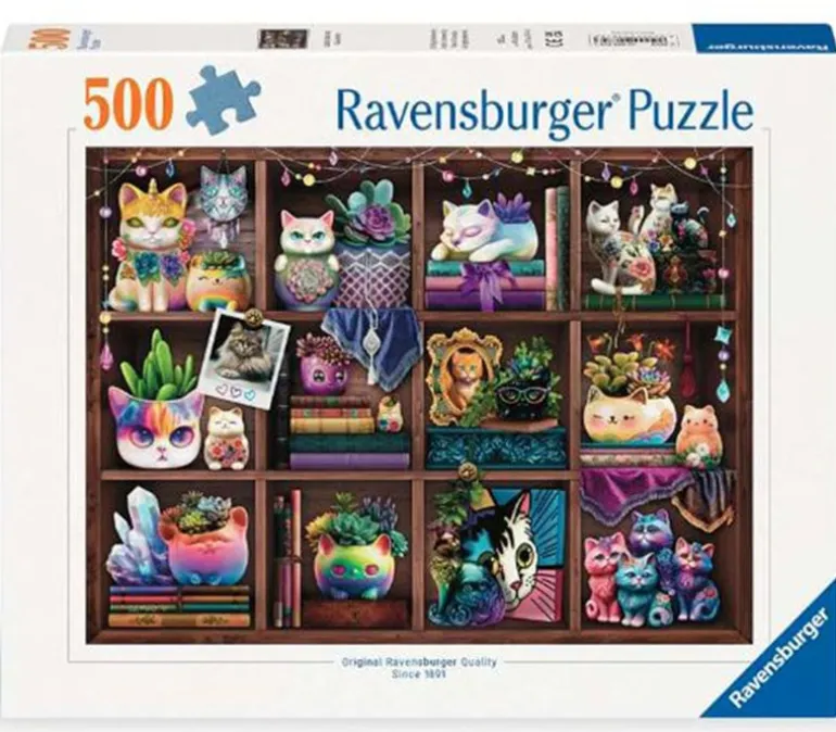Ravensburger Cubby Cats and Succulents Puzzle – 500 Piece