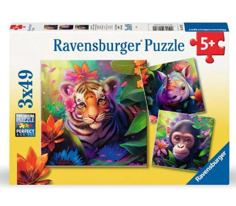 Ravensburger Jungle Babies Puzzle Set – 3 Puzzles