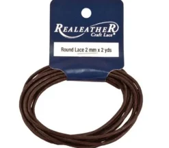 Realeather Crafts Round Leather Lace – Brown – 2mm