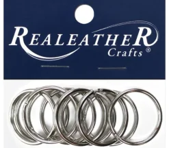 Realeather Split Key Ring – 1.25-inch – Nickel – 10 Piece