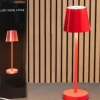 Red Tall Metal Touch Lamp