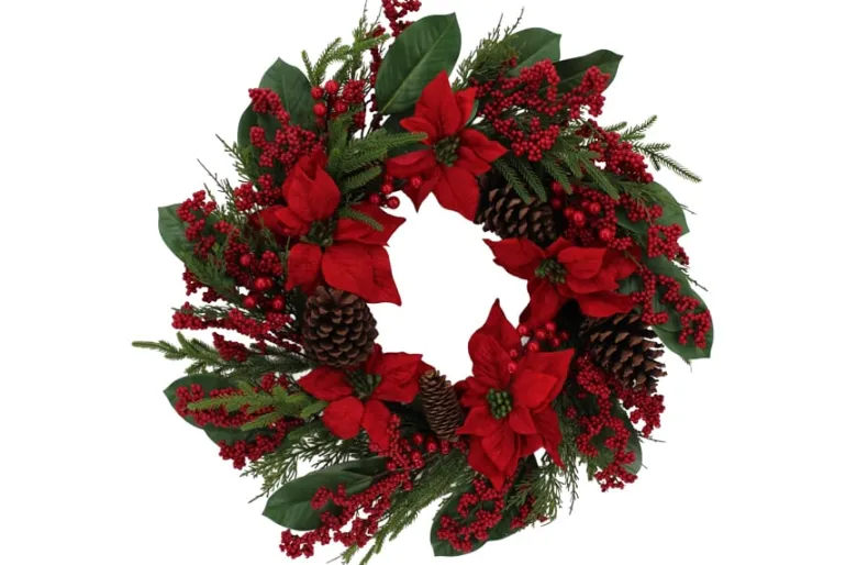15″ Red Velvet Poinsettia Stem