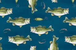 Reeled In Fish Toss on Blue