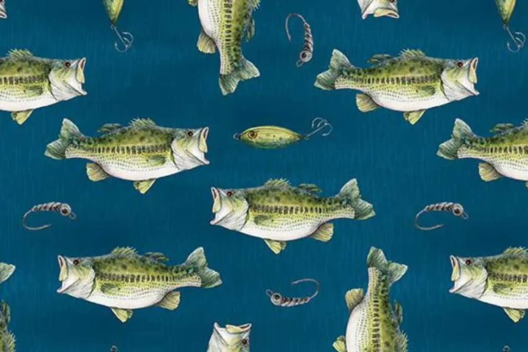 Reeled In Fish Toss on Blue