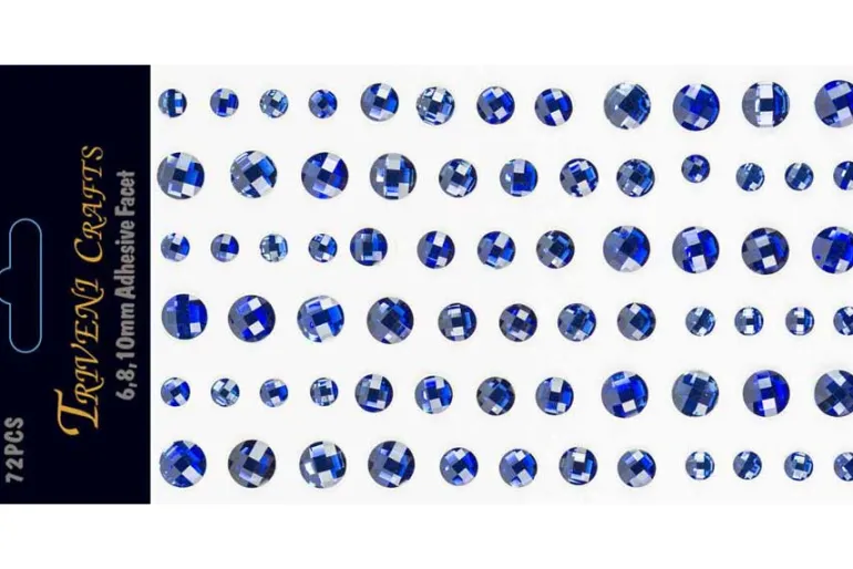 Rhinestone Facet Stickers – 6-10mm – Black