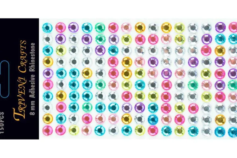 Rhinestone Heart Stickers – 6-12mm – Red
