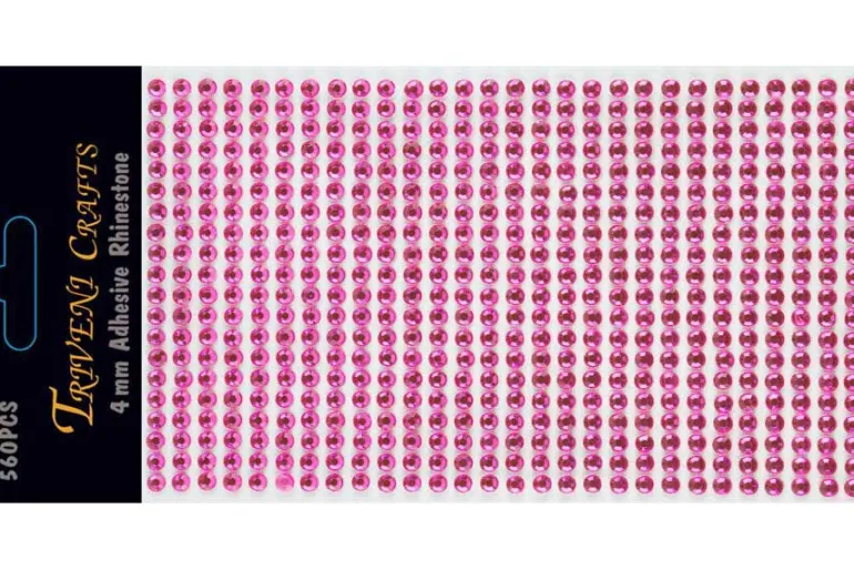 Rhinestone Heart Stickers – 6-12mm – Red