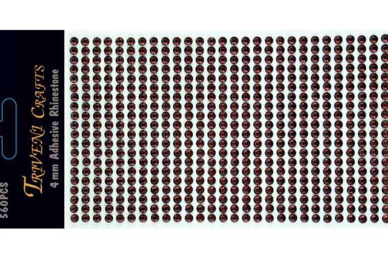 Rhinestone Heart Stickers – 6-12mm – Red