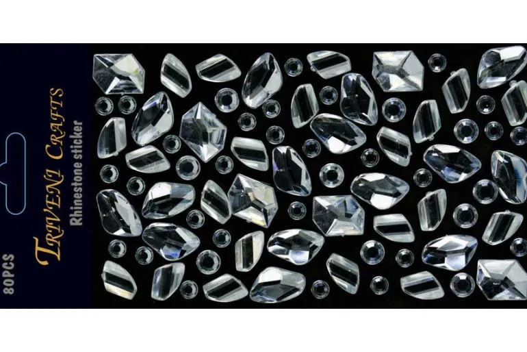 Rhinestone Heart Stickers – 6-12mm – Red