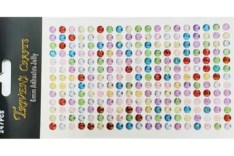 Rhinestone Heart Stickers – 6-12mm – Red