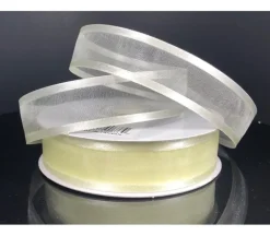 Ribbon – Eggshell Satin Edge Sheer 7/8-inch
