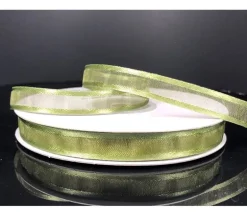 Ribbon – Moss Satin Edge Sheer 3/8-inch