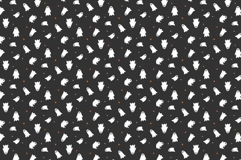 Riley Blake Halloween Orange and Black Pindot on White
