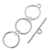 3 Ring Toggle Clasp 12mm – Silver 3 sets