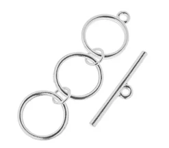 3 Ring Toggle Clasp 12mm – Silver 3 sets
