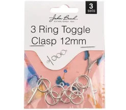 3 Ring Toggle Clasp 12mm – Silver 3 sets