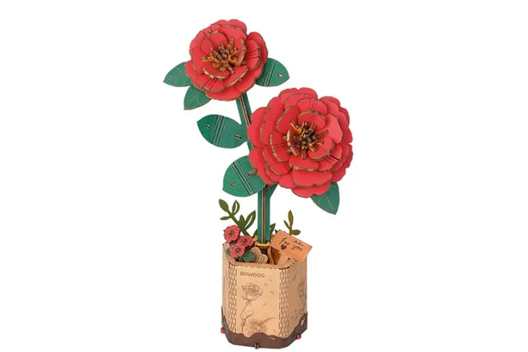 Robotime Rowood Wooden Bloom Craft – Orange Tulip