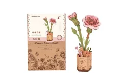 Robotime Rowood Wooden Bloom Craft – Pink Carnation