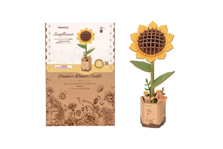 Robotime Rowood Wooden Bloom Craft – Sunflower