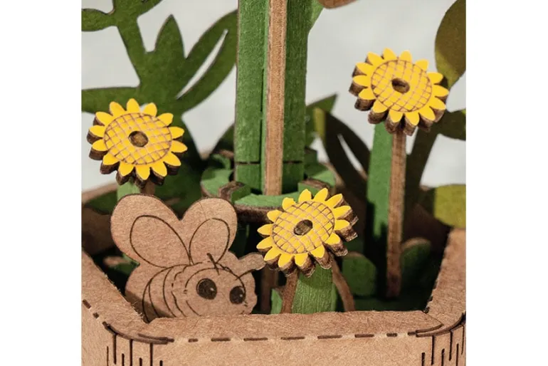 Robotime Rowood Wooden Bloom Craft – Sunflower