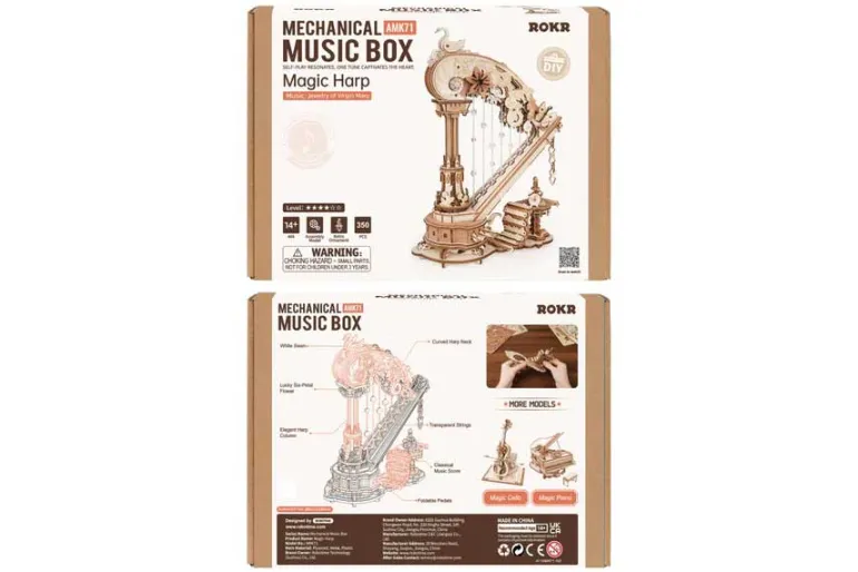 ROKR Magic Harp Music Box Wooden 3D Puzzle