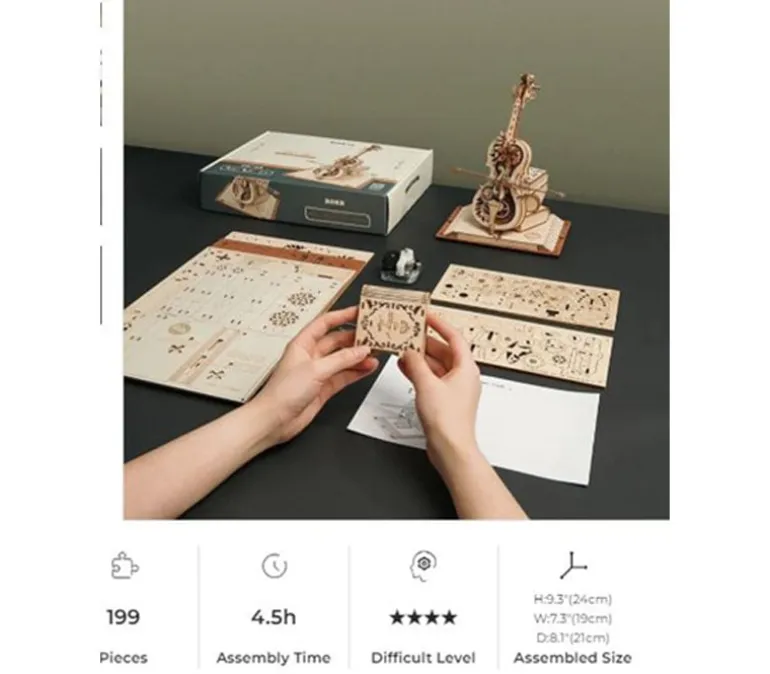 ROKR Magic Harp Music Box Wooden 3D Puzzle