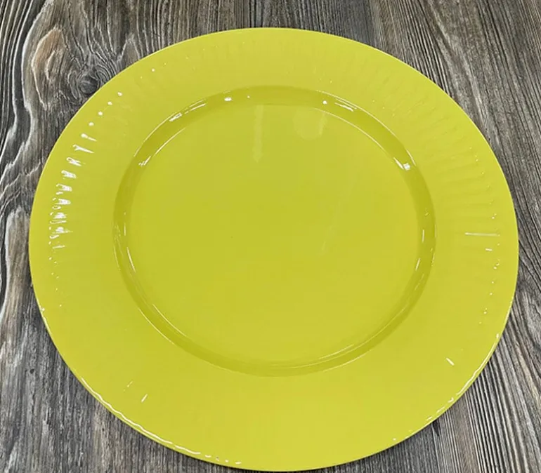 Round Metal Plate – Yellow