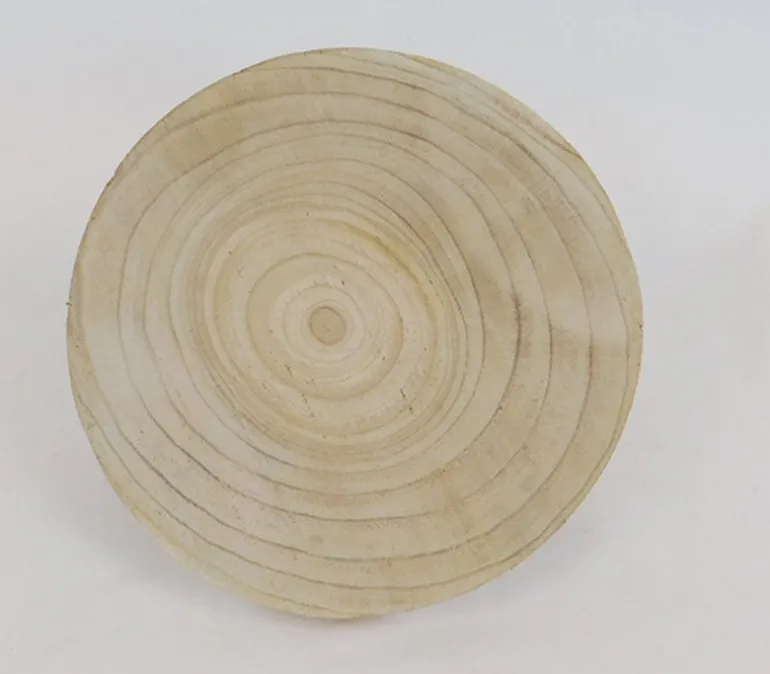 Round Wood Disc with 3 Black Hairpin Legs
