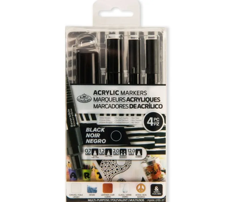 Royal Acrylic Marker Set – 4 Piece Set (view colors)