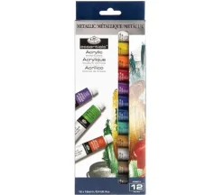 Royal Artist Paint Set – Metallic Acrylic – 12ml Tubes – 12 Color