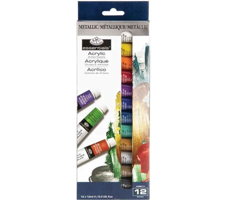 Royal Artist Paint Set – Metallic Acrylic – 12ml Tubes – 12 Color