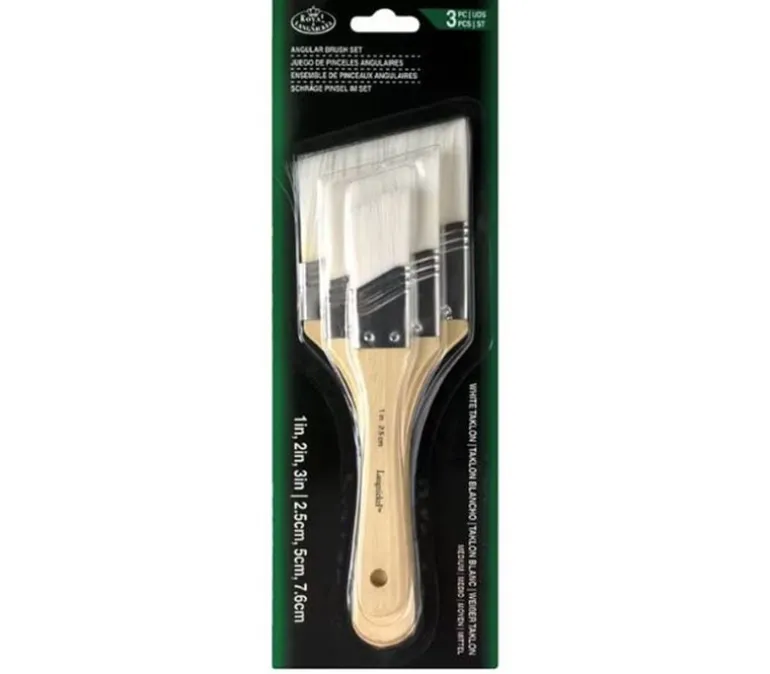 Royal Brush Gold Taklon Angular Brush Set – 3 Piece