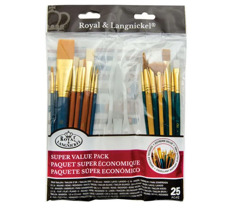 Royal Brush Scholastic Brush Set – 25-Piece Classroom & Craft Pack
