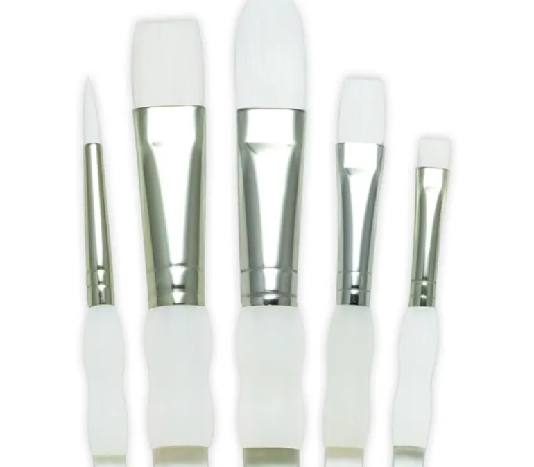 Royal Brush White Taklon Brush Set – 5 Piece
