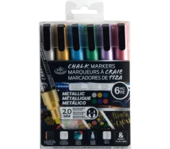 Royal Chalk Marker 2mm Set – 6 Piece – Metallic