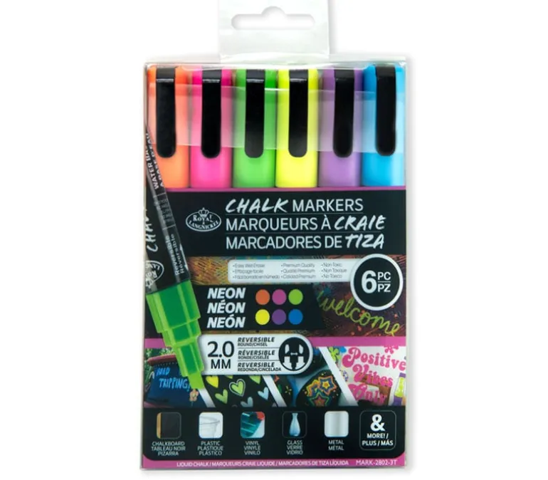 Royal Chalk Marker 2mm Set – 6 Piece – Neon