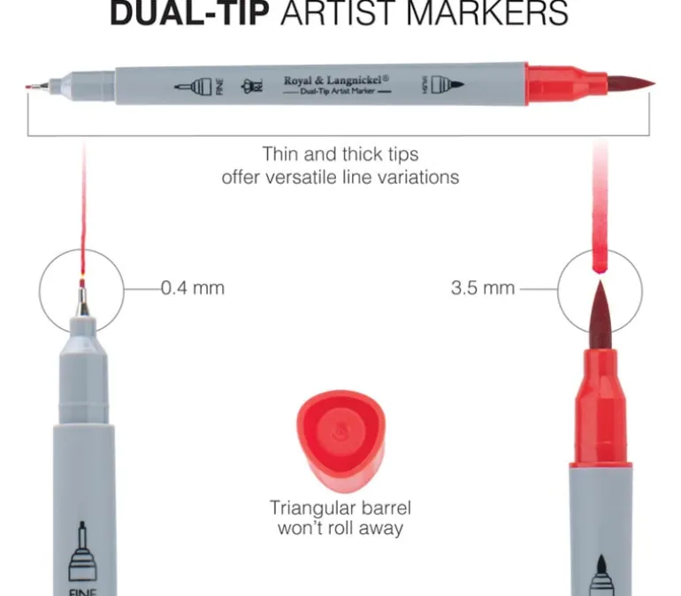 Royal Dual Tip Marker Set – Brush/Fineliner (view sets)